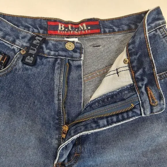Vintage‎ Bum Equipment Denim Blue Jean Shorts High Rise 90s Y2K Women's Size 27" - Picture 4 of 12
